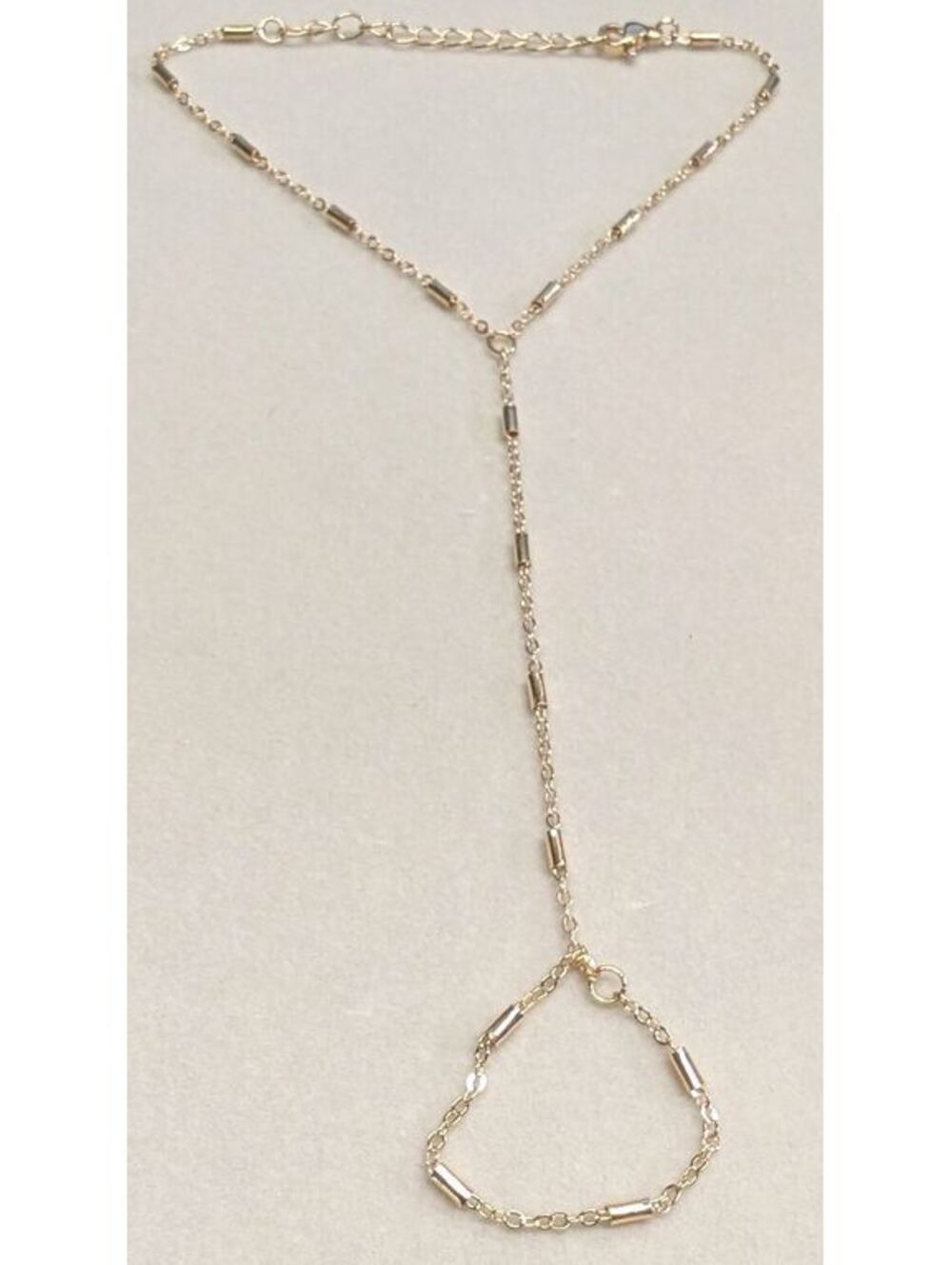 New 14K Gold PLated Hand Harness Chain Slave Bracelet Adjustable‎ Length Boho